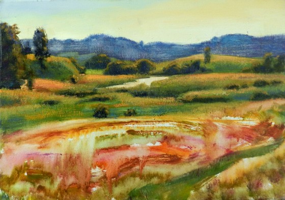 Painting маслом Огненный закат