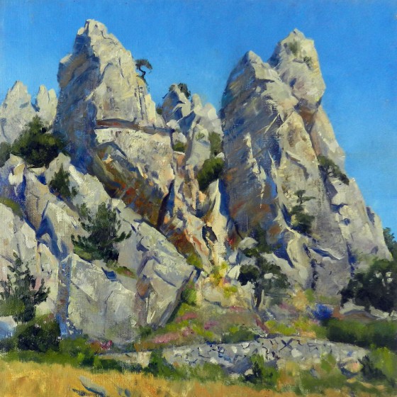 Painting маслом Гора кошка