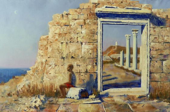 Painting маслом Руины старого города