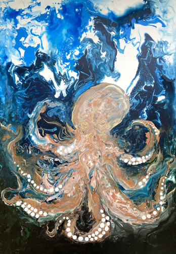 Painting акрилом Осьминог