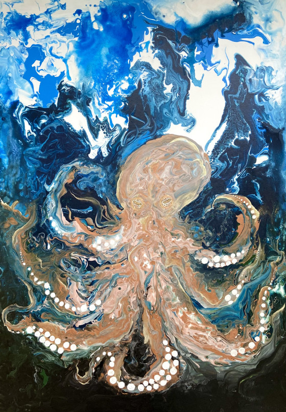 Painting акрилом Осьминог