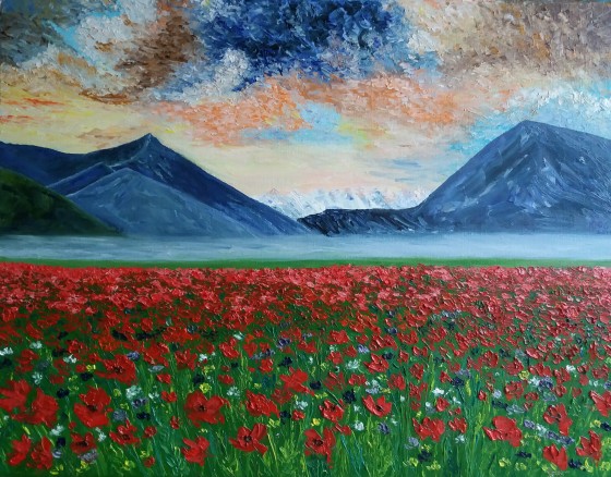 Painting маслом Маков цвет