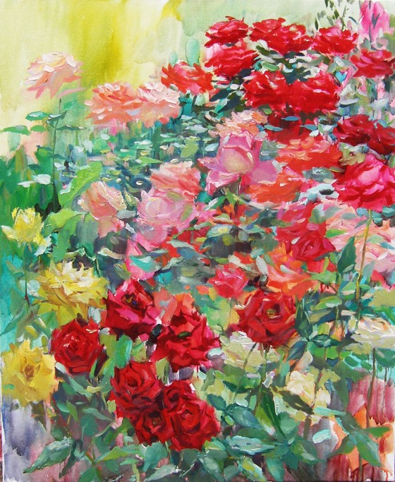 Painting маслом Трояндовий сад