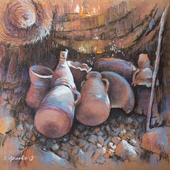 Painting пастелью Где-то в пустыне Египта
