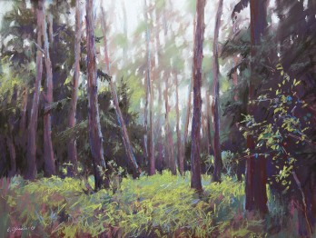 Painting пастелью Лес