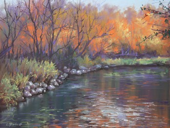 Painting пастелью Пламя октября