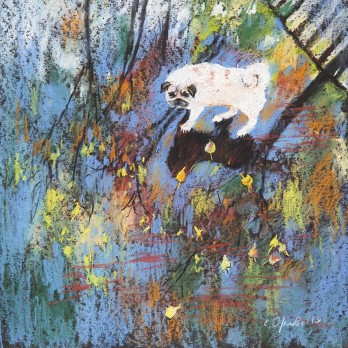 Painting пастелью Гаврюша и отражения