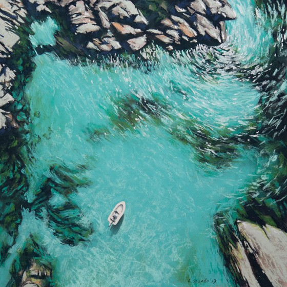 Painting пастелью Сны о море