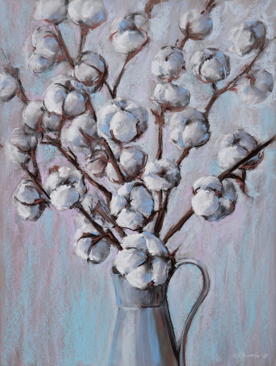 Painting пастелью Зимний букет