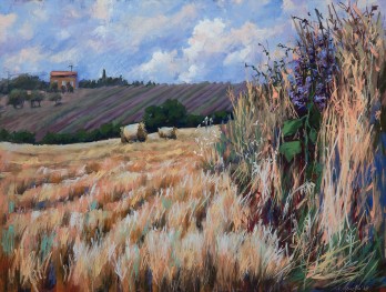 Painting пастелью Лавандовые дали. Прованс