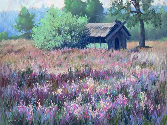 Painting пастелью Летний день