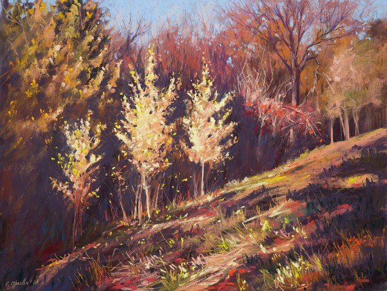 Painting пастелью Осеннее трио