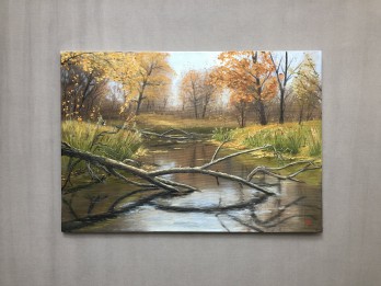 Painting маслом Осенняя протока