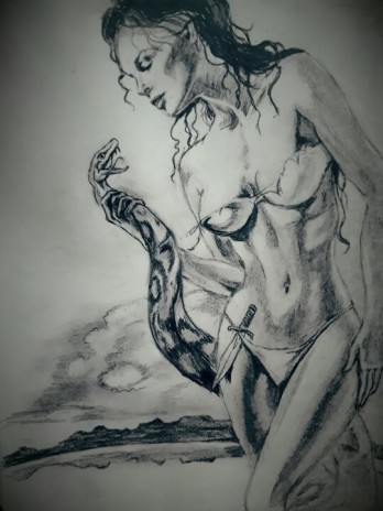 Painting карандашом Девушка 