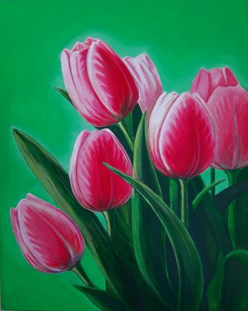 Painting акрилом Весенние тюльпаны