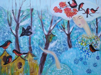 Painting акрилом Зимняя сказка