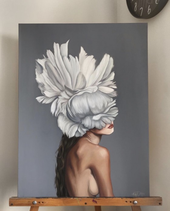 Painting маслом girl with a flower. Дівчина з квіткою. Дівчина. Девушка с цветком. Цветы