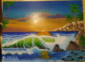 Painting маслом Морская волна