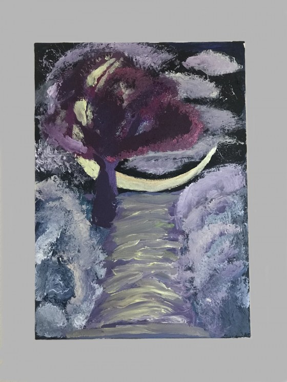 Painting акрилом Лунная ночь