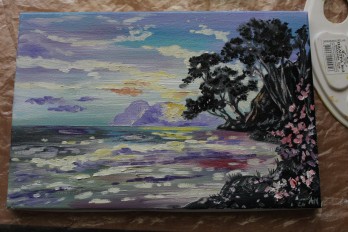 Painting маслом Море. Закат