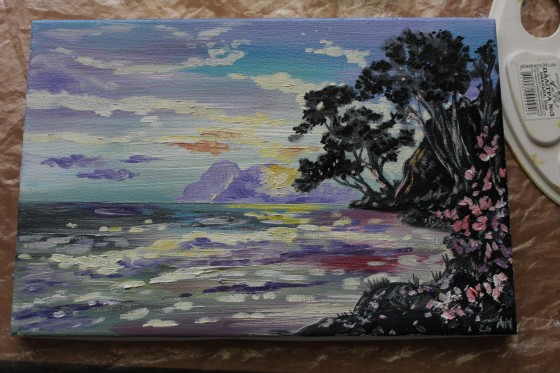 Painting маслом Море. Закат