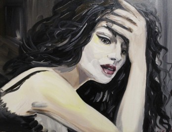 Painting маслом Брюнетка