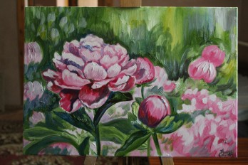 Painting маслом Пион