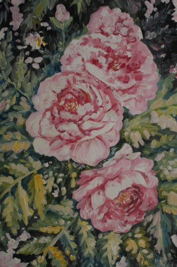 Painting маслом Пионы 