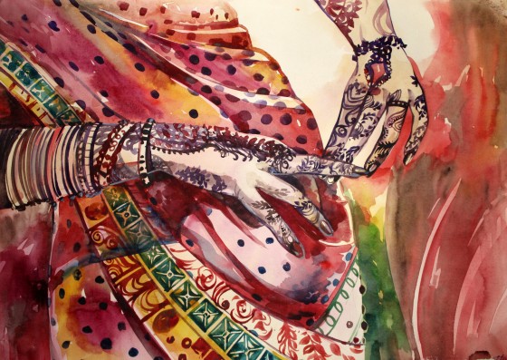 Painting акварелью Индия