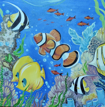 Painting маслом Подводный мир
