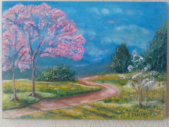 Painting маслом Карпаты после дождя