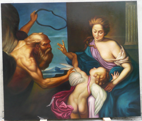 Painting маслом "Хронос обезброює Амура"