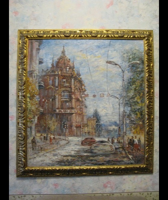 Painting маслом Cityscape Proreznaya Street Hotel