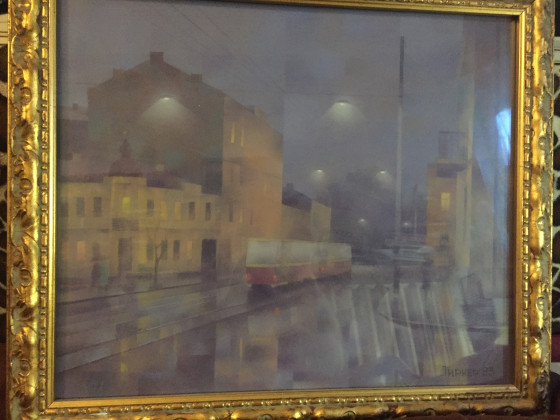 Painting пастелью Autumn Evening