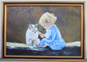 Painting маслом Картина ,,Первое знакомство "