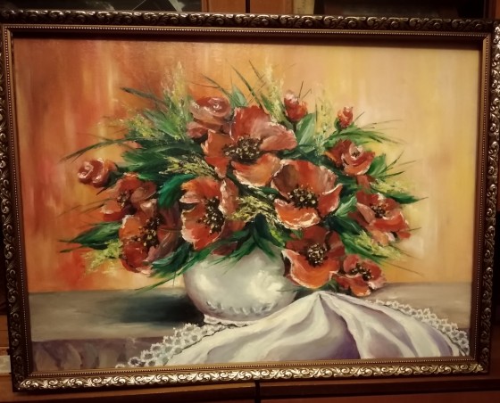 Painting маслом Красные маки