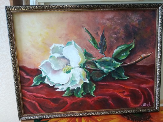 Painting маслом Одинокая роза