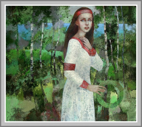 Painting маслом Березовые сны