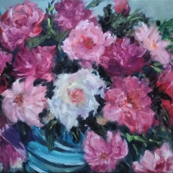 Painting маслом Пионы