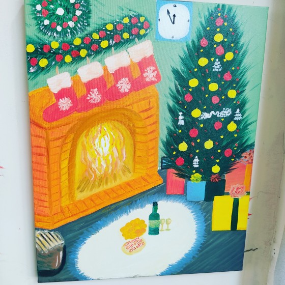Painting маслом Новогодний подарок