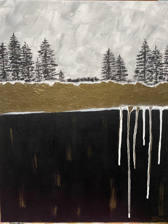 Painting акрилом Интерьерная картина «Лес»