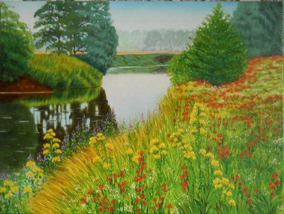 Painting маслом "Летнее утро" 