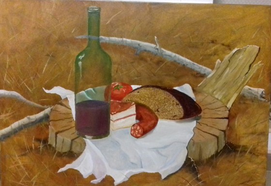 Painting маслом На пне