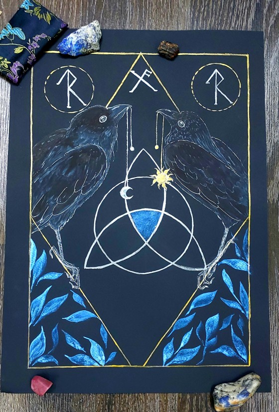 Painting в смешанной технике Хранители древних тайн