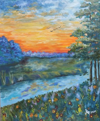 Painting маслом Закат