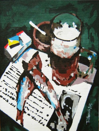 Painting акрилом И тут он выпил пива...