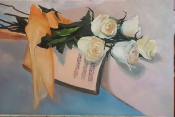 Painting маслом Музыка и розы