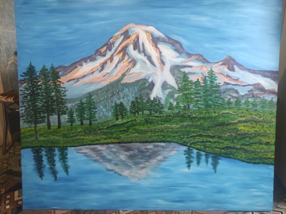 Painting акрилом Спокій гір