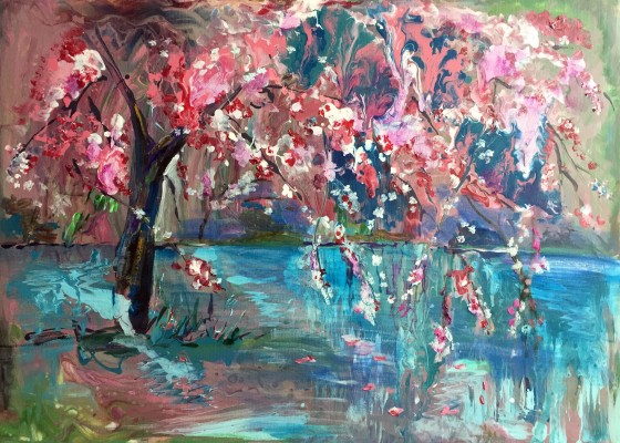 Painting акрилом Картина "Цветение сакуры"