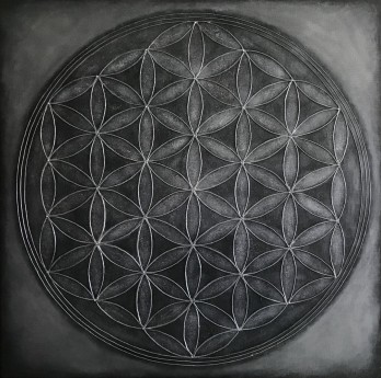 Painting в смешанной технике Цветок Жизни